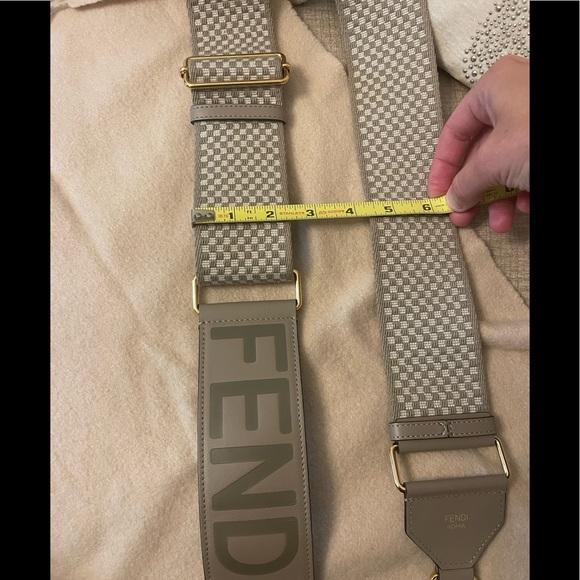 Fendi Strap You, Gingham Woven Adjustable Shoulder Strap - Picture 5 of 7